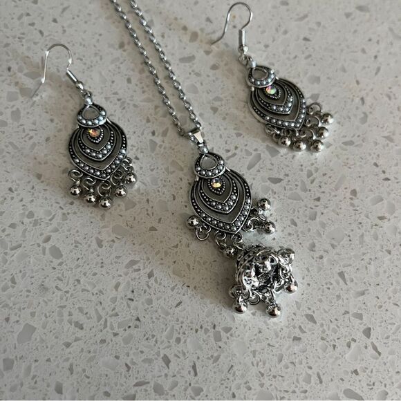 3pcs/set Rhinestone Decor
Jhumka Jewelry Set - Picture 11 of 16
